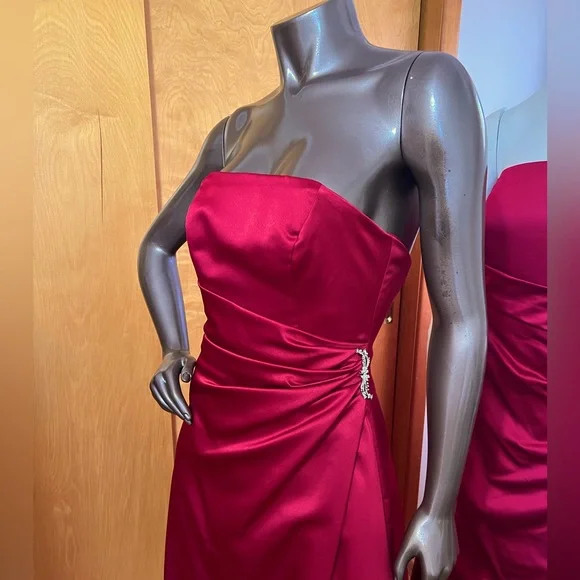 david bridal cocktail dress Matte Satin Cowl Neck Tie Back Dress
